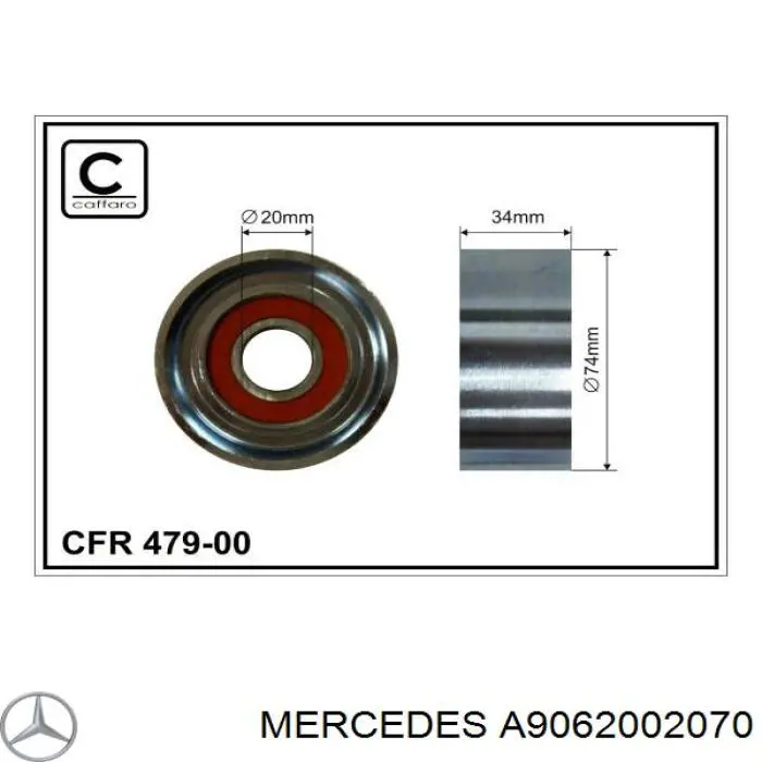Tensor de la correa trapecial Mercedes A9062002070 precio, desde 55,97 EUR