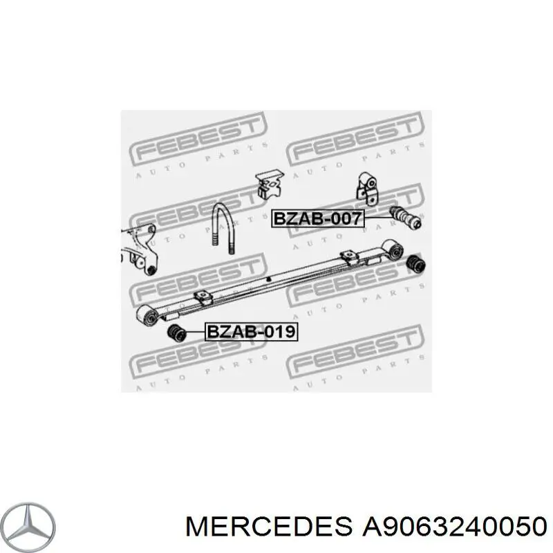 A9063240050 Mercedes silentblock delantero de ballesta delantera