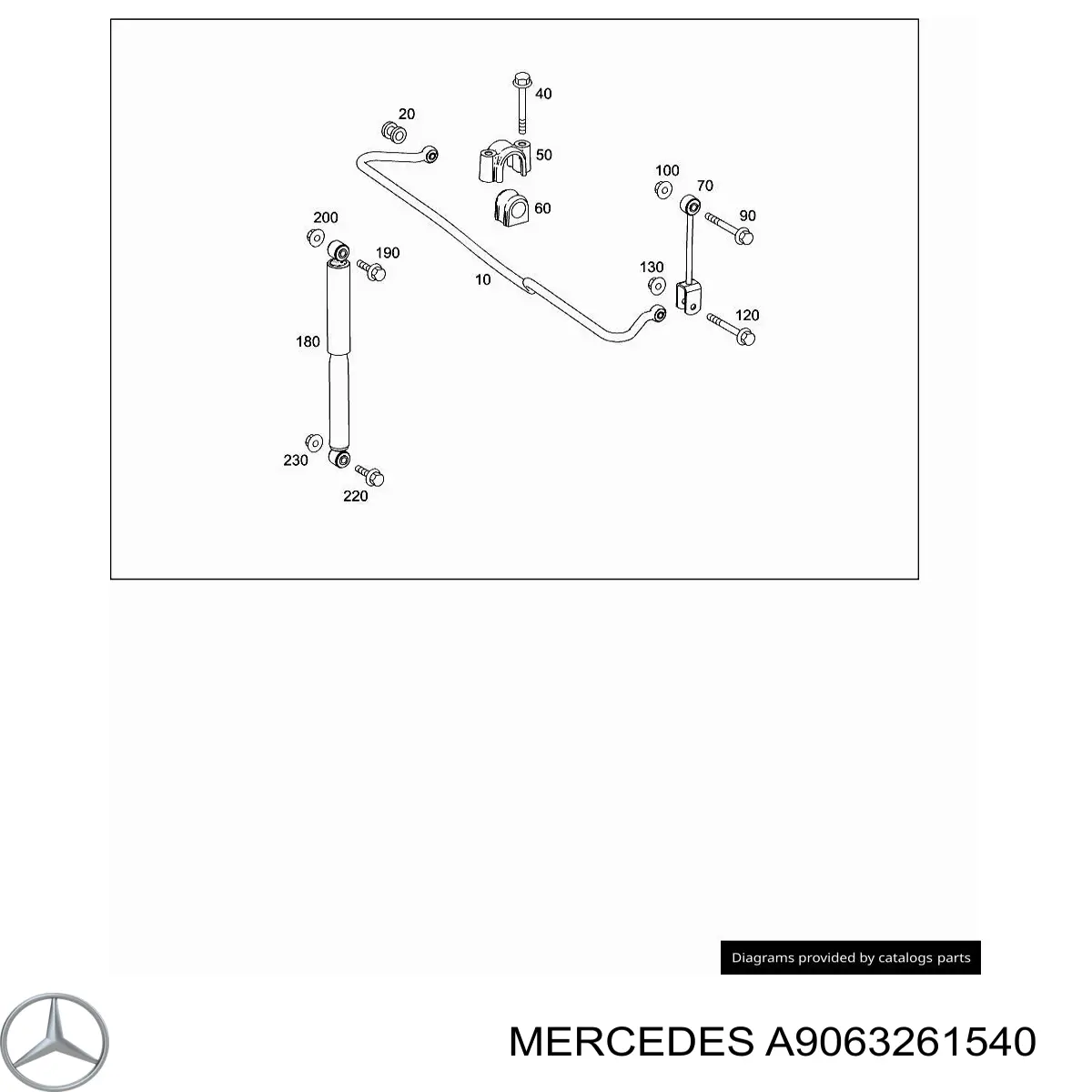 A9063261540 Mercedes abrazadera para montaje de casquillos estabilizadores traseros