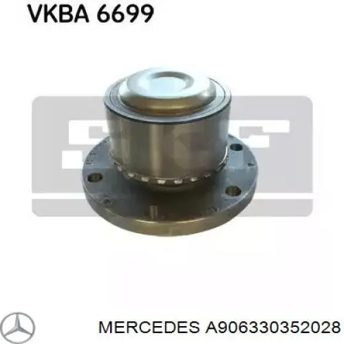 Muñón del eje, soporte de rueda, delantero derecho Mercedes 9063303520