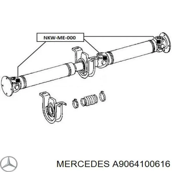 A9064100616 Mercedes árbol cardán trasero completo