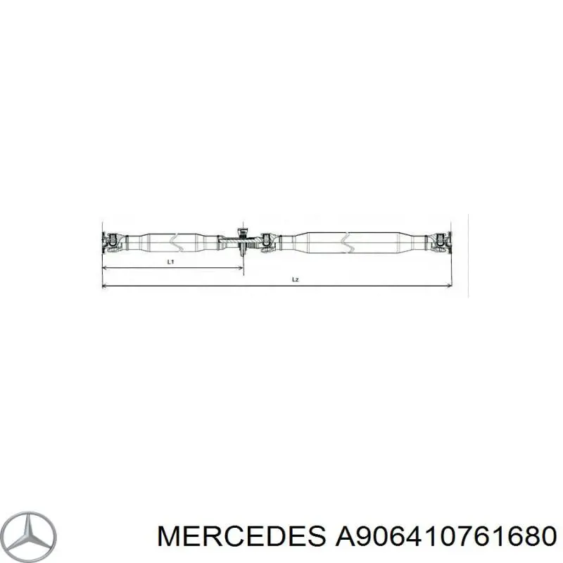 A906410761680 Mercedes árbol cardán trasero completo