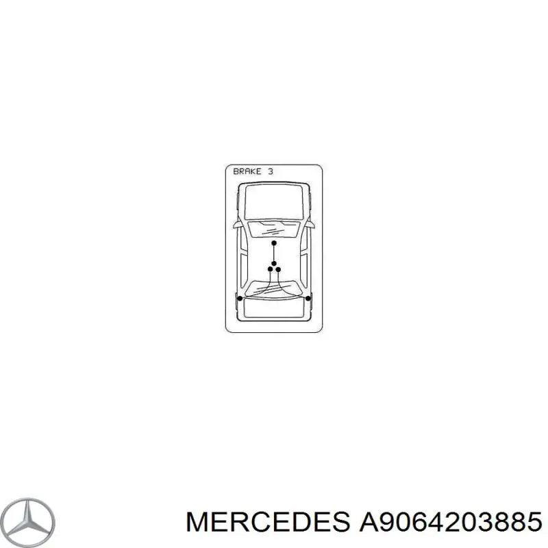 A9064203885 Mercedes cable de freno de mano delantero
