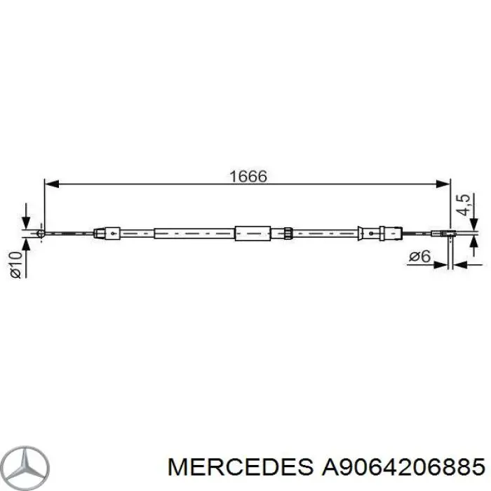 Comprar A9064206885 Mercedes Cable de freno de mano trasero derecho/izquierdo