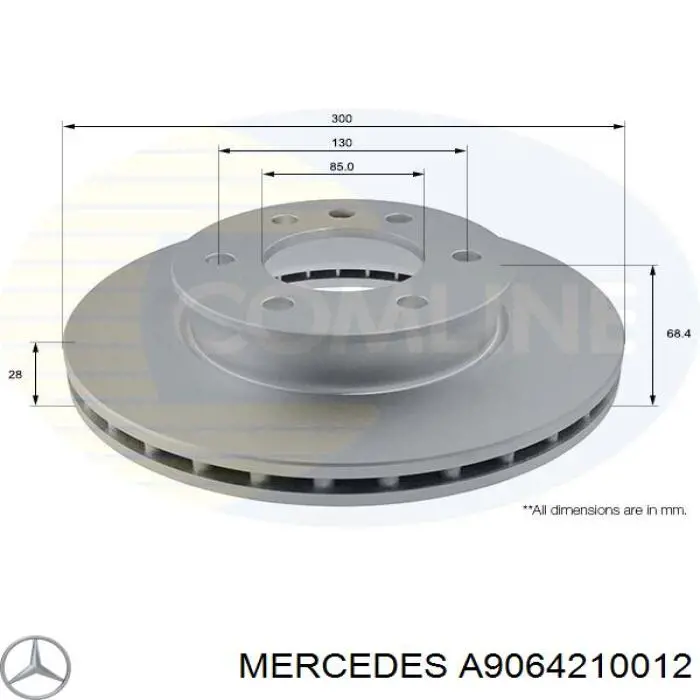 Comprar A9064210012 Mercedes Freno de disco delantero