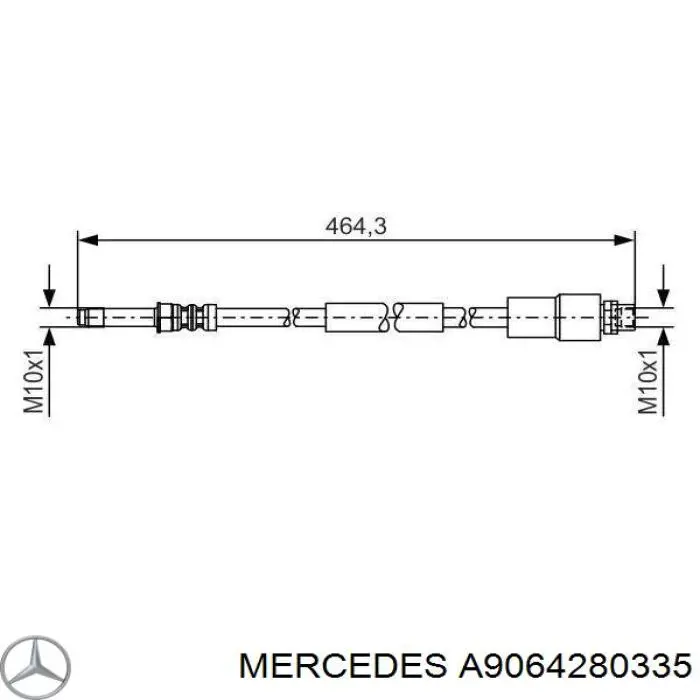 A9064280335 Mercedes latiguillo de freno trasero