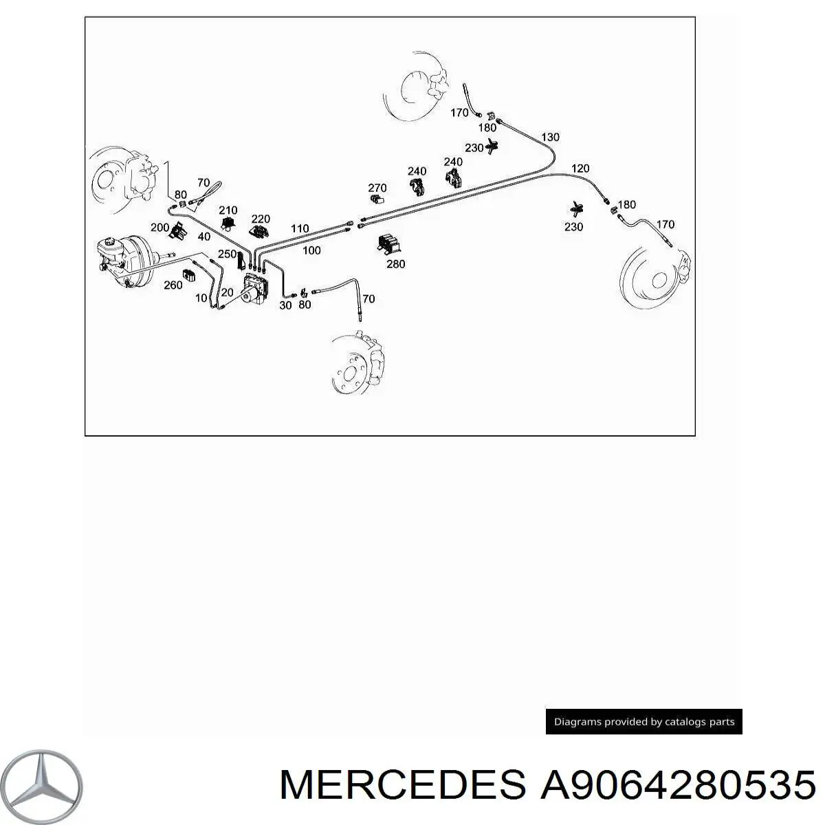A9064280535 Mercedes latiguillo de freno delantero