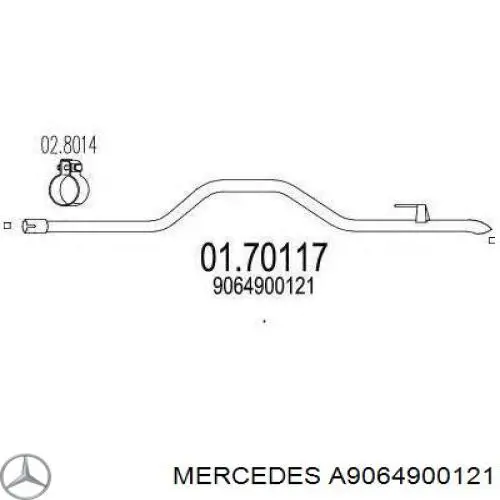 A9064900121 Mercedes silenciador posterior