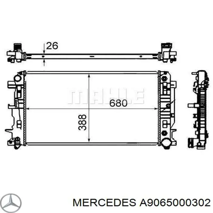 Água radiador Mercedes A9065000302 precio, desde 132,47 EUR