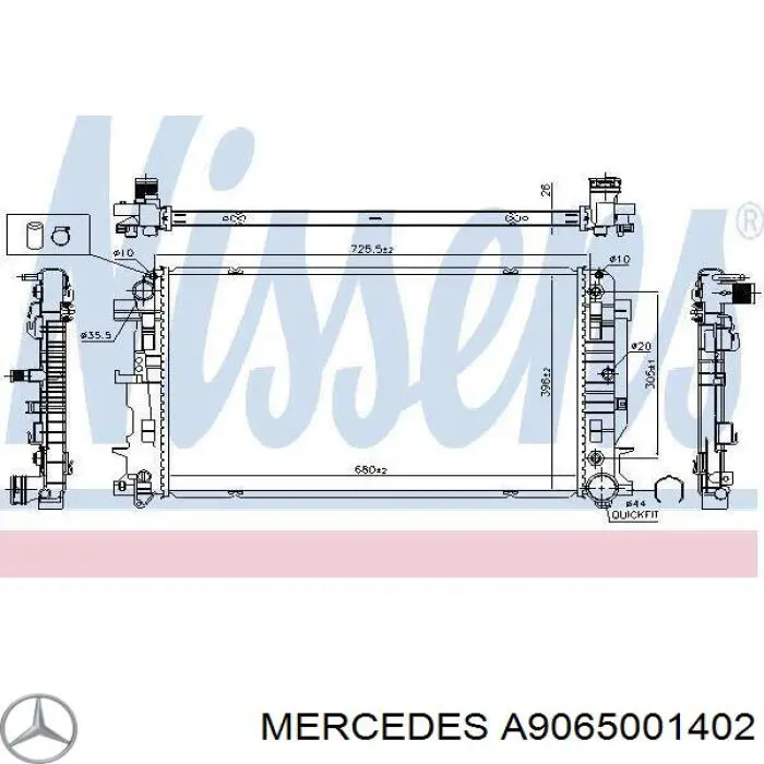 Radiador de água Mercedes A9065001402