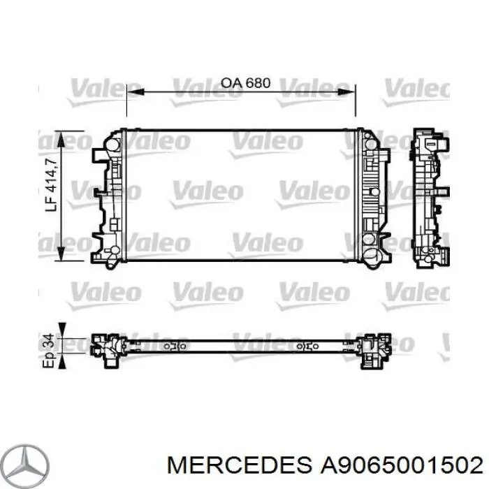 Comprar A9065001502 Mercedes Radiador de auto
