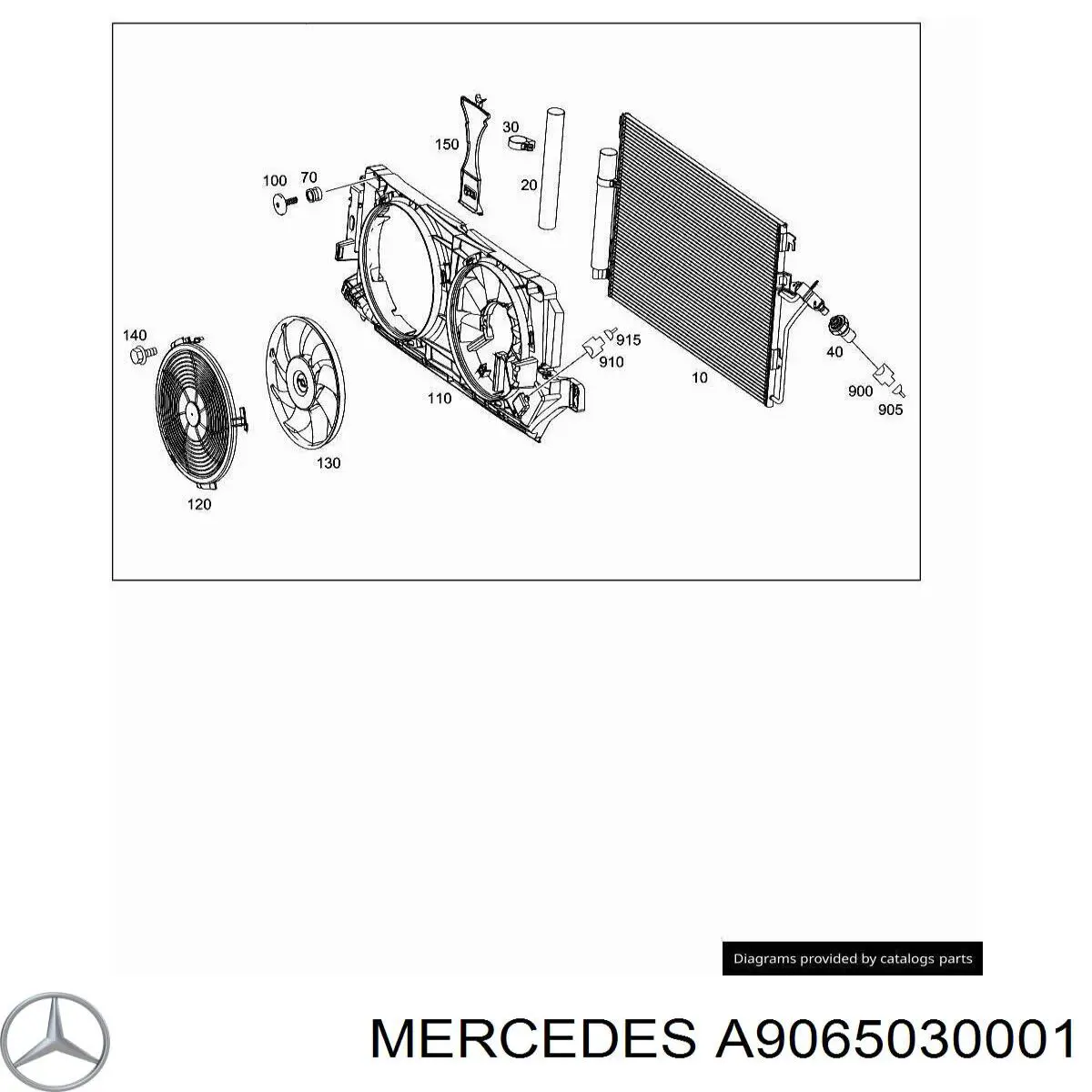 A9065030001 Mercedes rejilla de protección radiador condensador