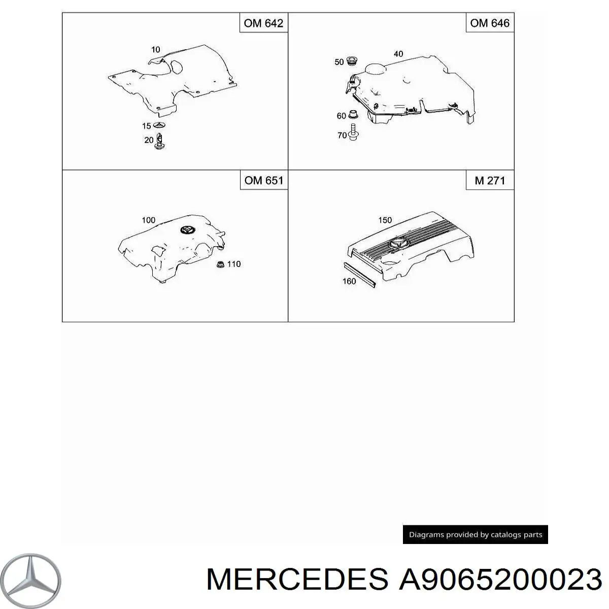 A9065200023 Mercedes protección motor delantera