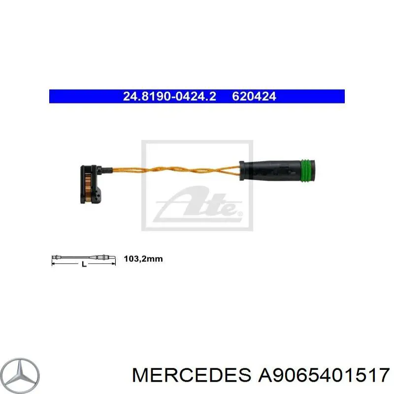 A9065401517 Mercedes contacto de aviso, desgaste de los frenos