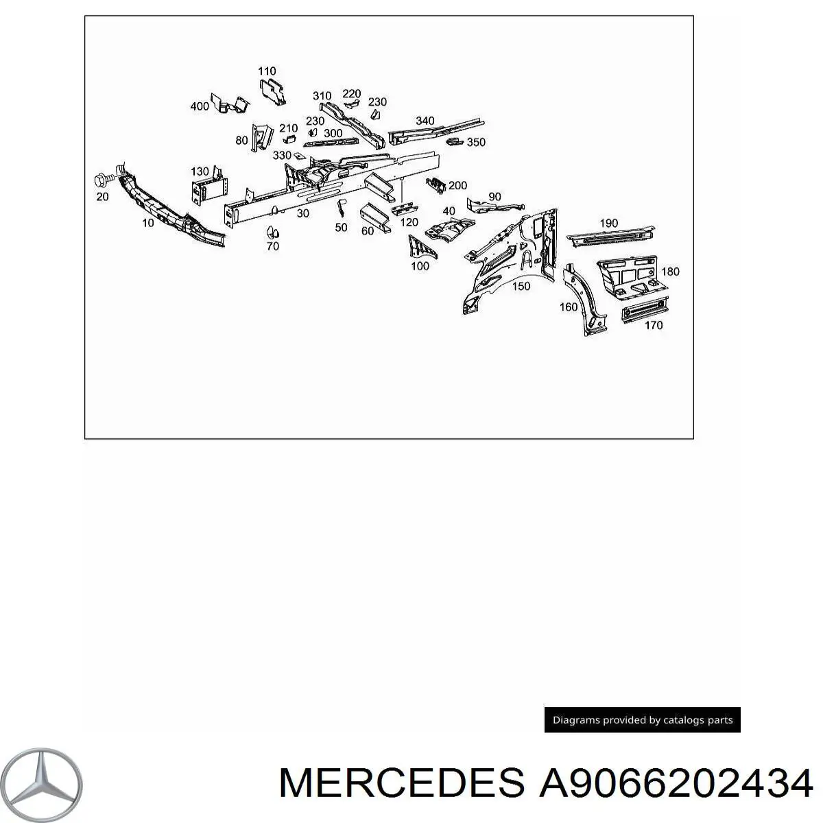 A9066202434 Mercedes larguero delantero izquierdo