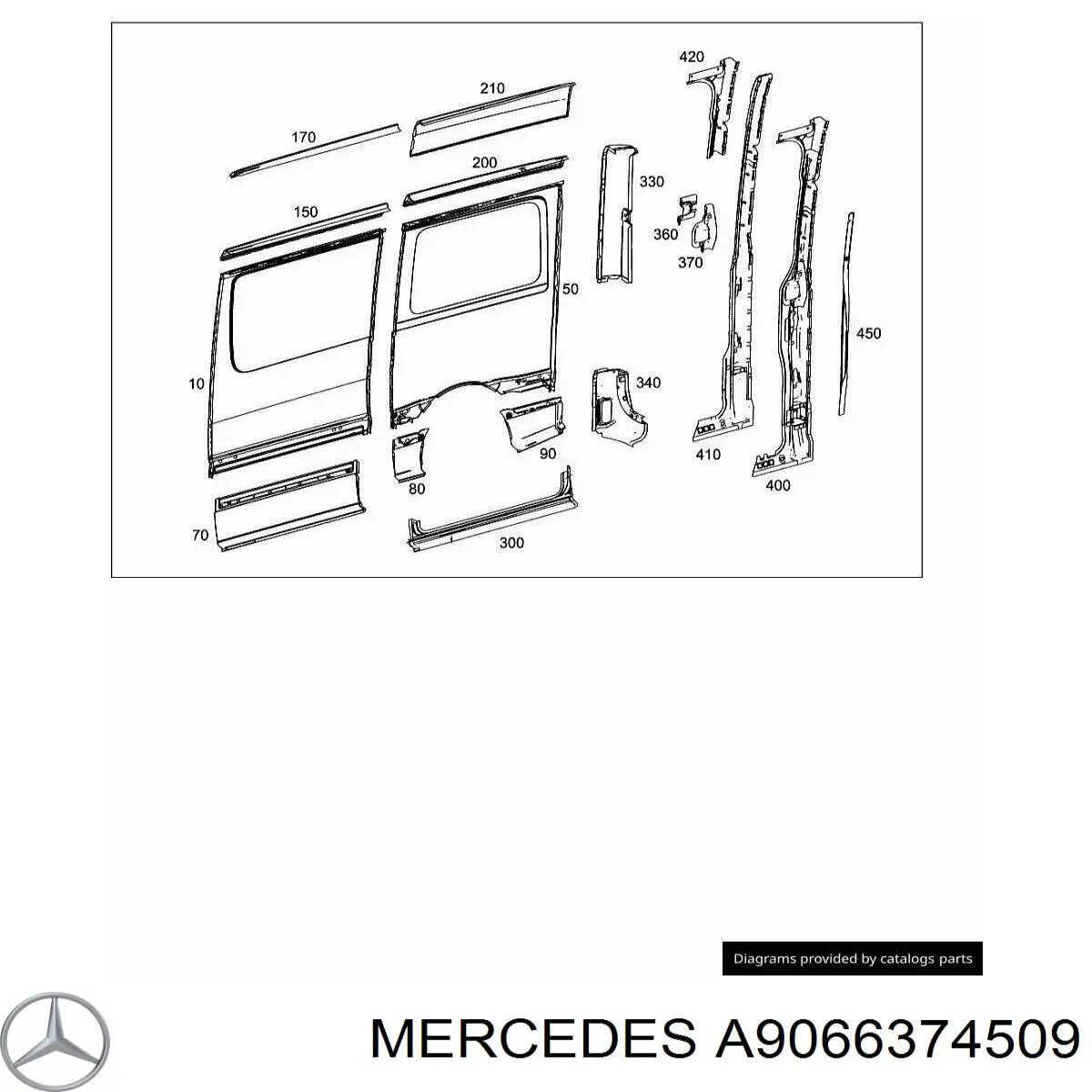 Umbral de puerta, derecha para Mercedes Sprinter (906)