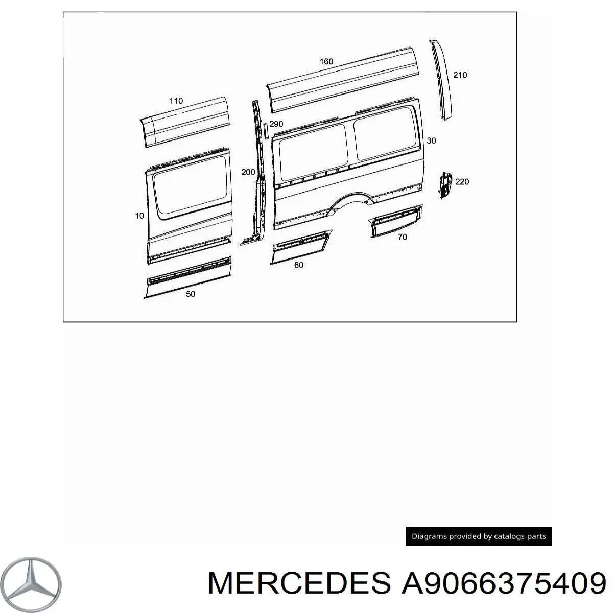 Repuesto de arco de rueda Trasero Izquierdo para Mercedes Sprinter (906)