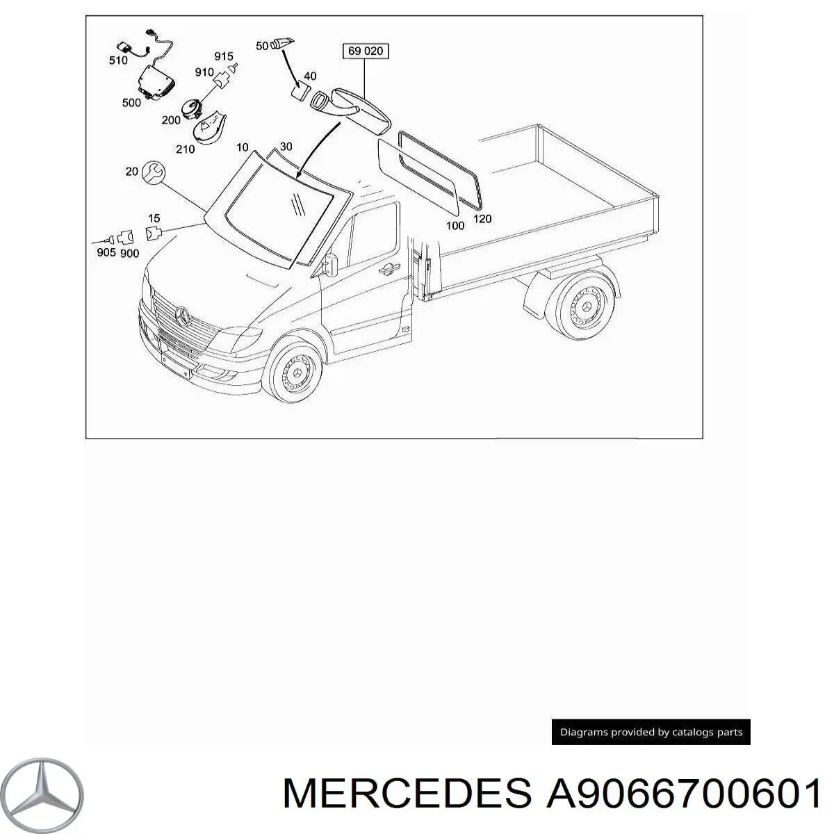 A9066700601 Mercedes parabrisas