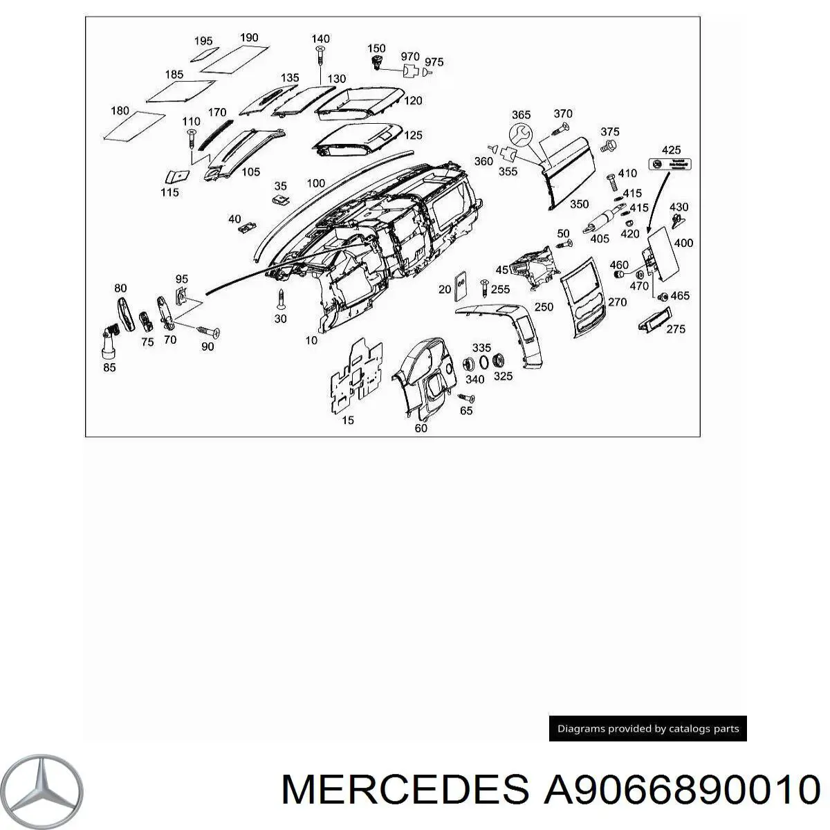 A9066890010 Mercedes moldura tablero de instrumentos "torpedo" izquierdo