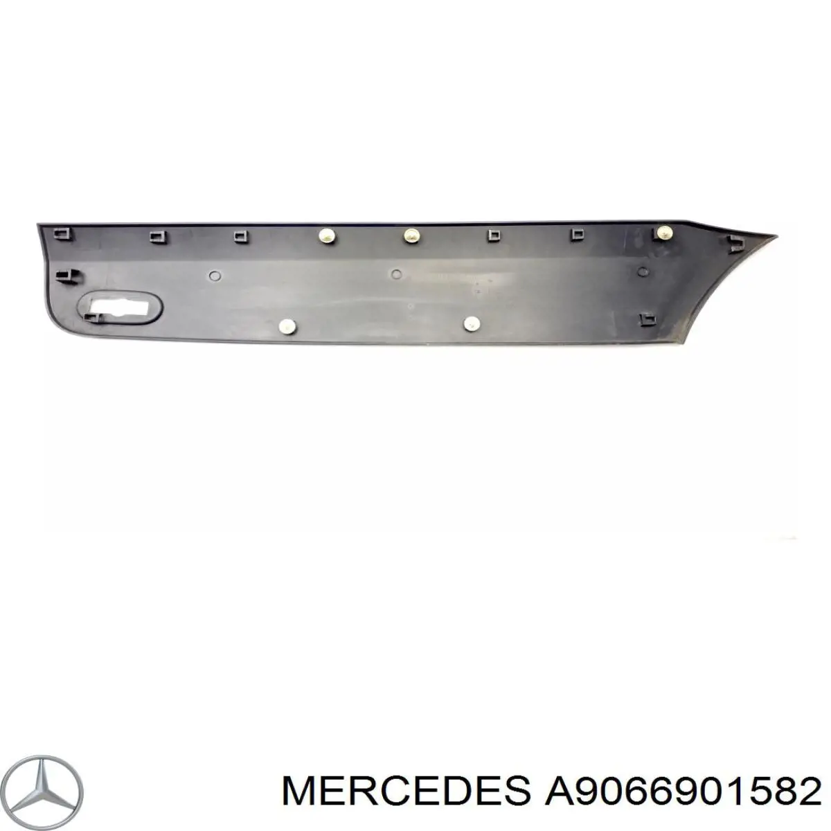 A9066901582 Mercedes listón embellecedor/protector, guardabarros trasero izquierdo