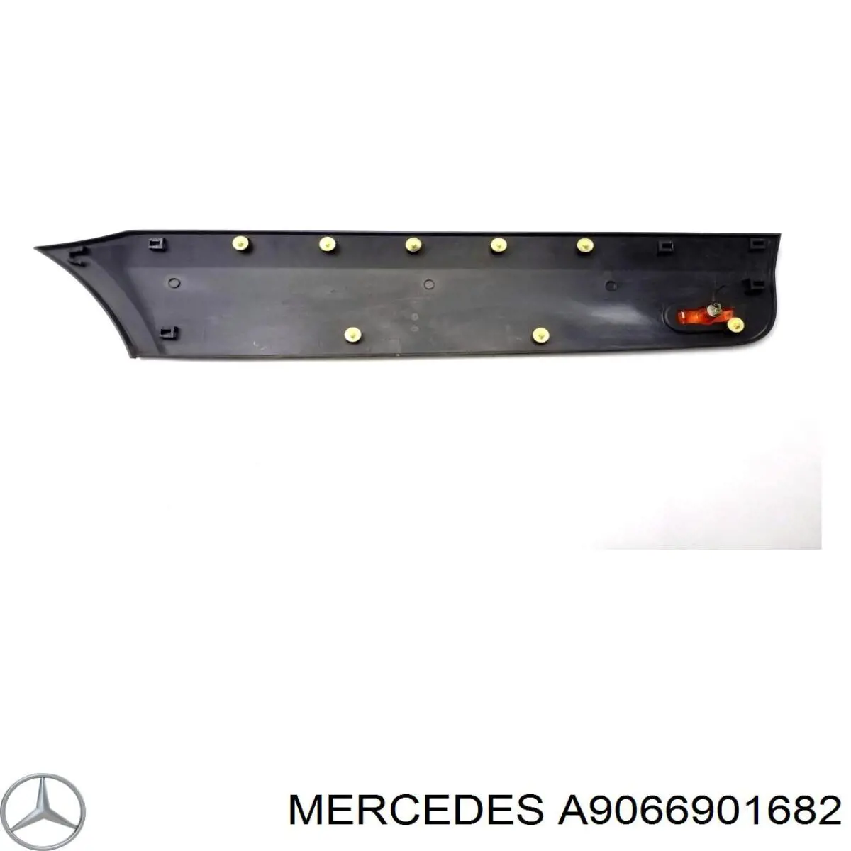 9066901682 Mercedes listón embellecedor/protector, guardabarros trasero derecho