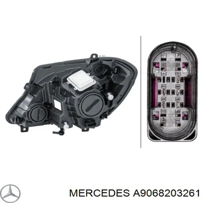 9068203261 Mercedes faro derecho