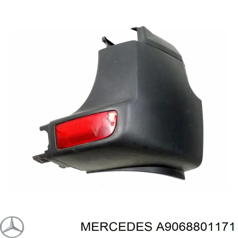 A9068801171 Mercedes parachoques trasero, parte derecha