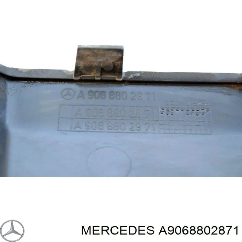 Protector parachoques trasero izquierdo A9068802871 Mercedes