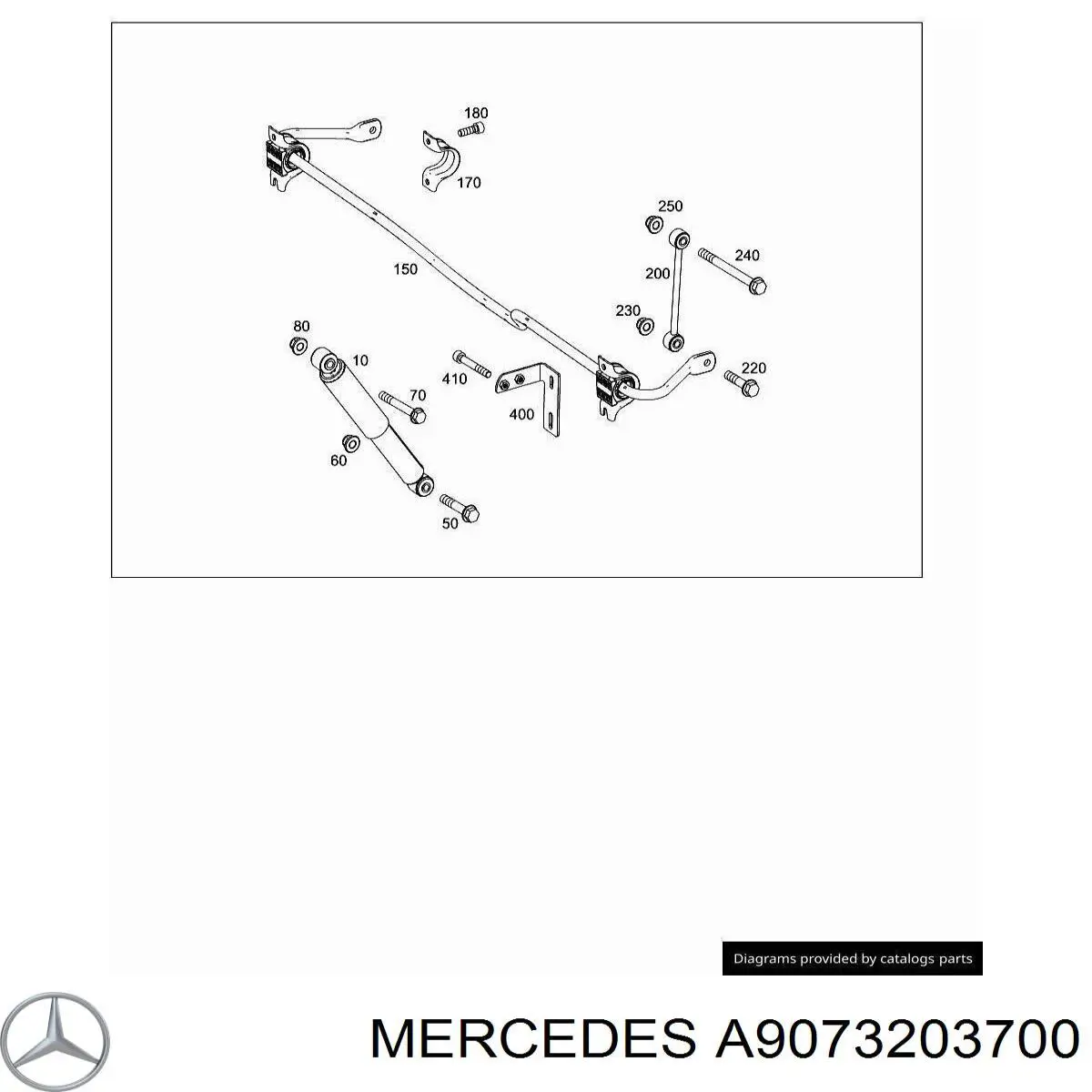 A9073203700 Mercedes soporte de barra estabilizadora trasera