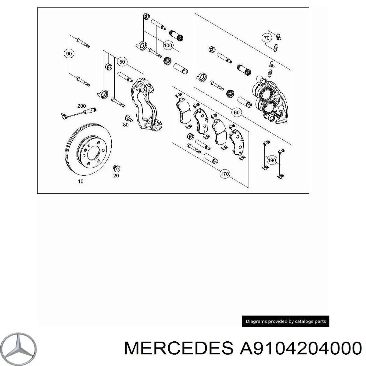 A9104204000 Mercedes pastillas de freno delanteras