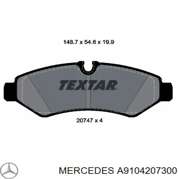 Pastillas traseras de freno Mercedes A9104207300 precio, desde 46,21 EUR