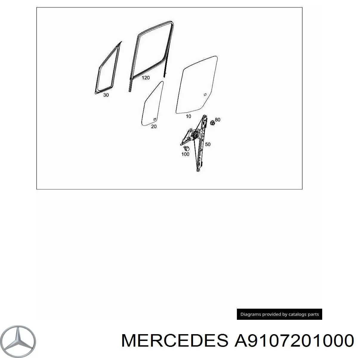 Mecanismo alzacristales, puerta delantera izquierda Mercedes Sprinter 3,5-t (907, 910)