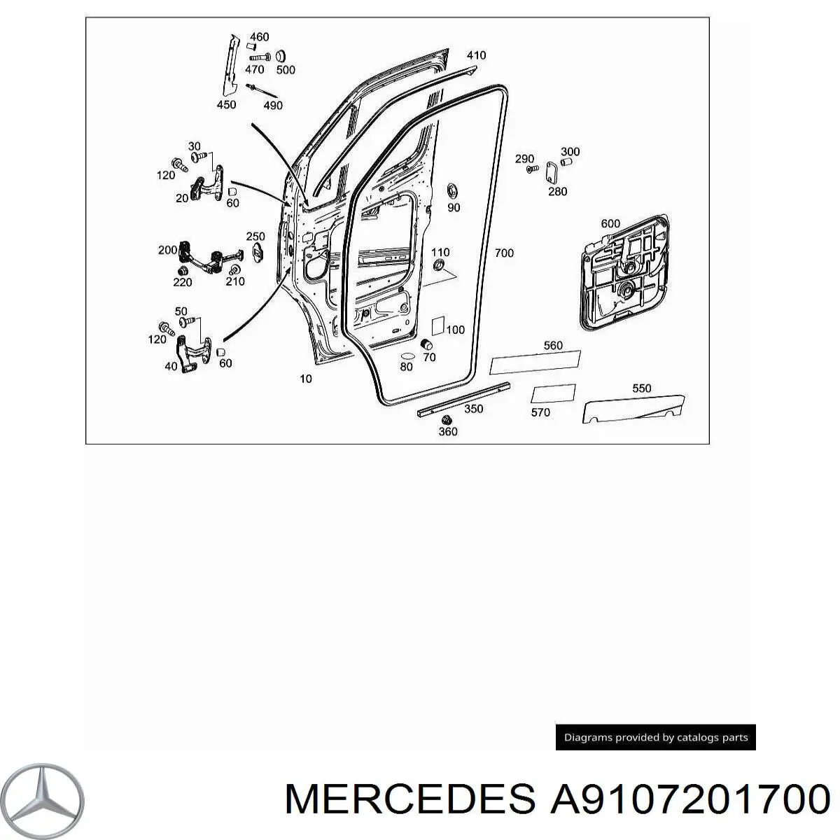 Asegurador puerta delantera Mercedes Sprinter 3,5-t (907, 910)