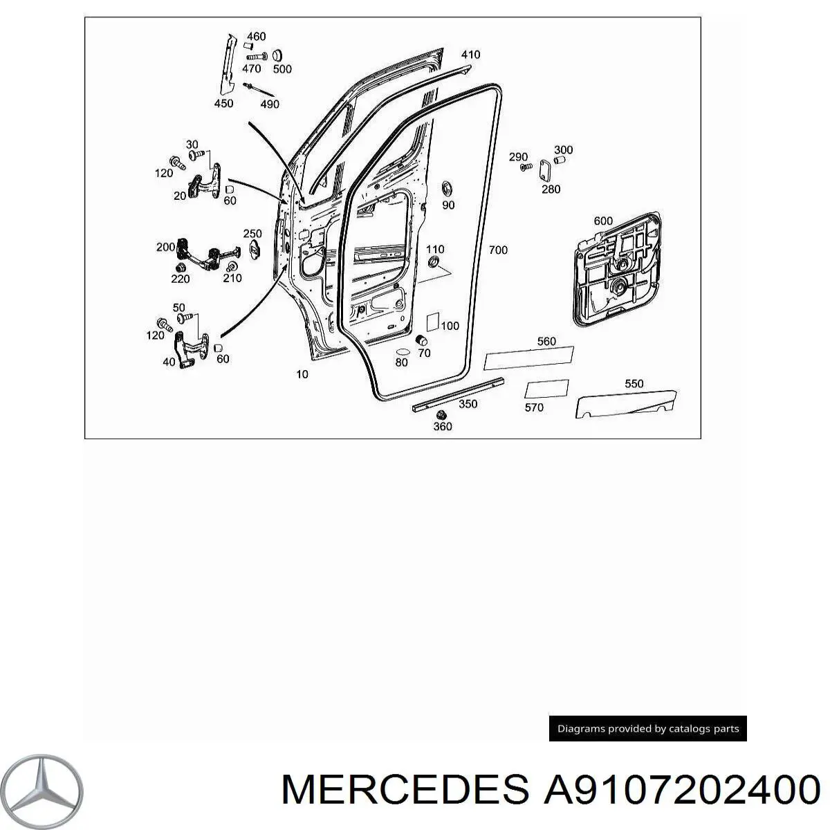 9107202400 Mercedes puerta delantera izquierda