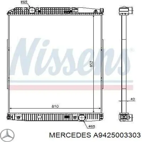 A9425003303 Mercedes Refrigeración del motor