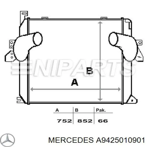 Comprar A9425010901 Mercedes Turbo intercooler