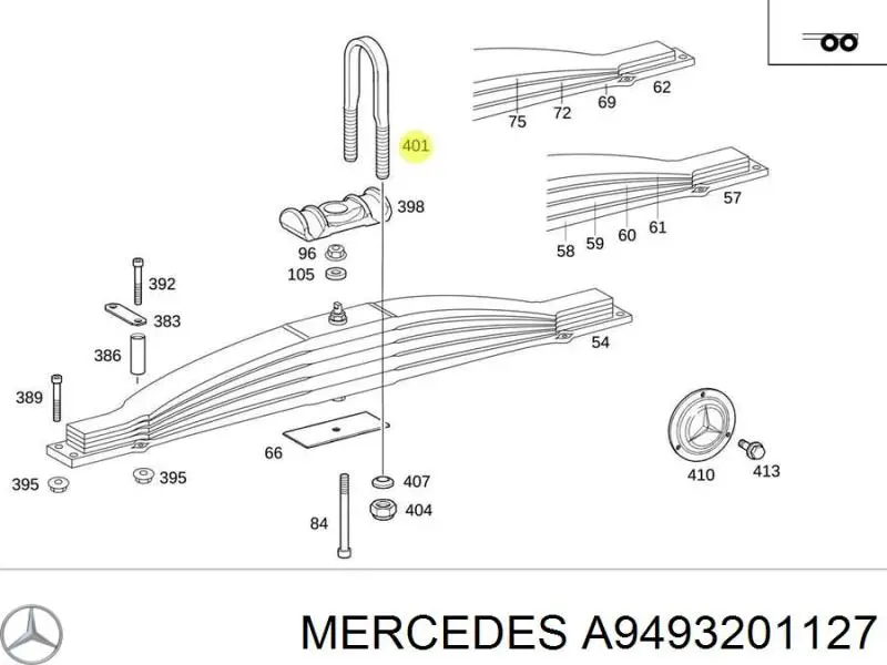 Soporte de resorte de la suspensión delantera A9493201127 Mercedes