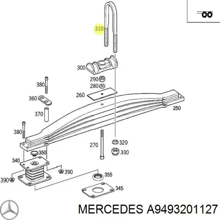 A9493201127 Mercedes Soporte de resorte de la suspensión delantera
