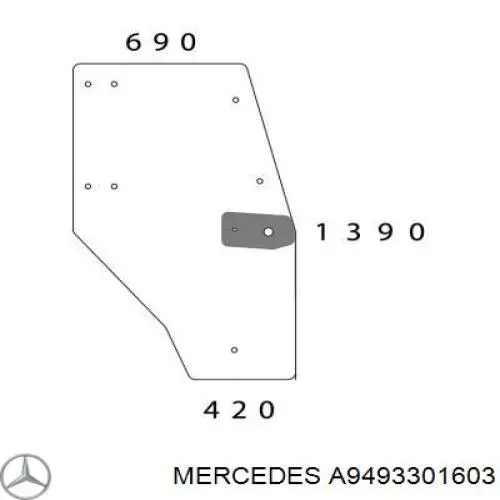 A9493301603 Mercedes Barra central de dirección