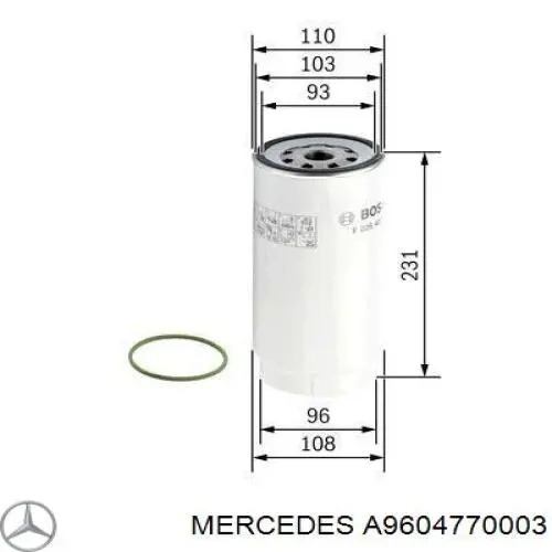 A9604770003 Mercedes filtro combustible