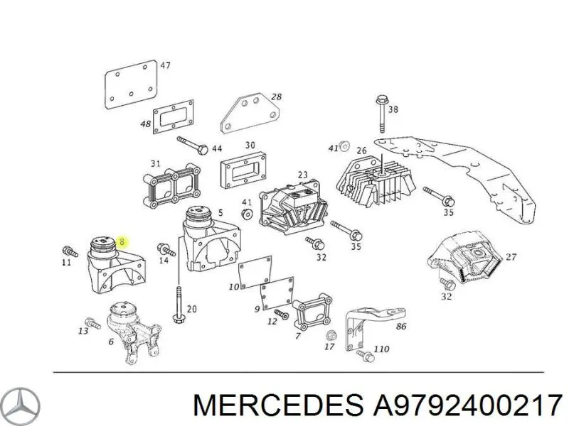 A9792400217 Mercedes Soportes de motor delantero