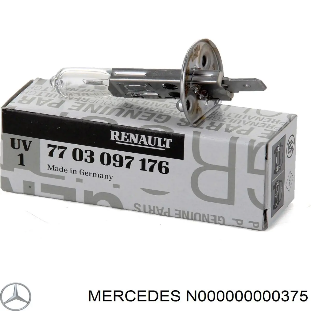 Lámpara halógena Mercedes N000000000375 precio, desde 3,99 EUR