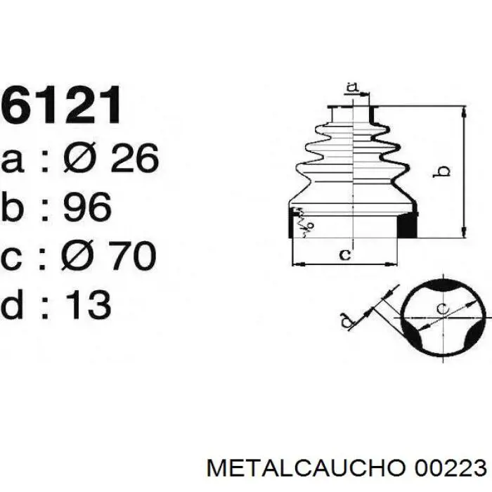 Comprar 00223 Metalcaucho Fuelle de semieje delantero interior