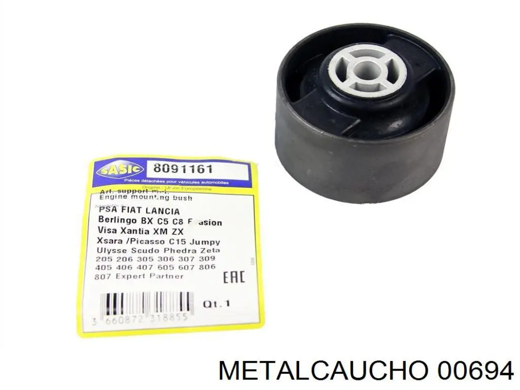 00694 Metalcaucho soporte, motor, trasero, silentblock