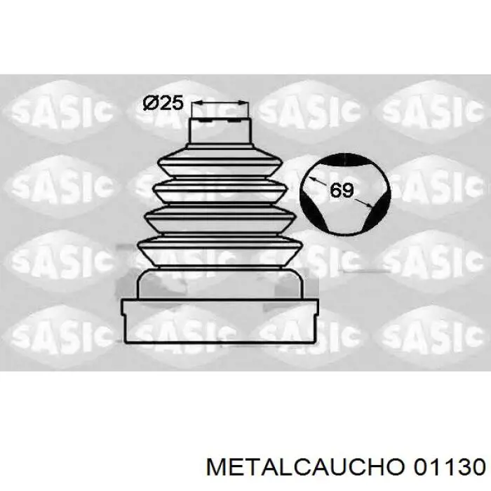 01130 Metalcaucho fuelle, árbol de transmisión delantero exterior