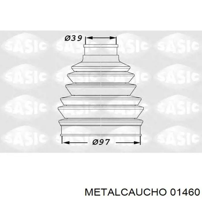 01460 Metalcaucho fuelle, árbol de transmisión delantero exterior