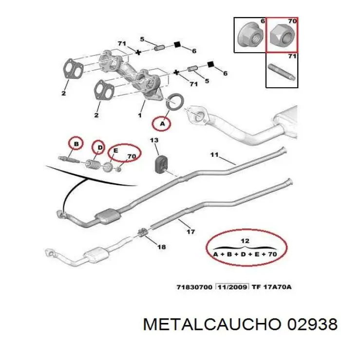 Junta de montaje del silenciador Cautex 030371 precio, desde 5,95 EUR
