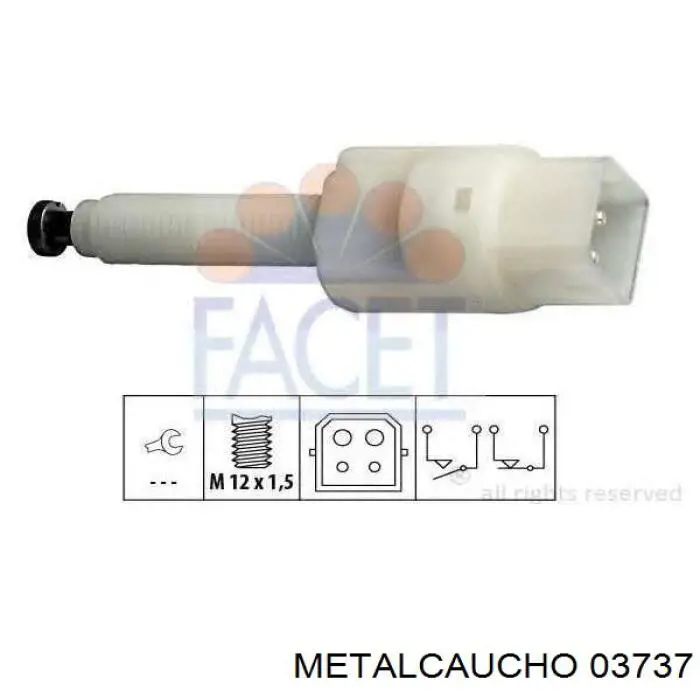 Comprar 03737 Metalcaucho Interruptor de luz de freno