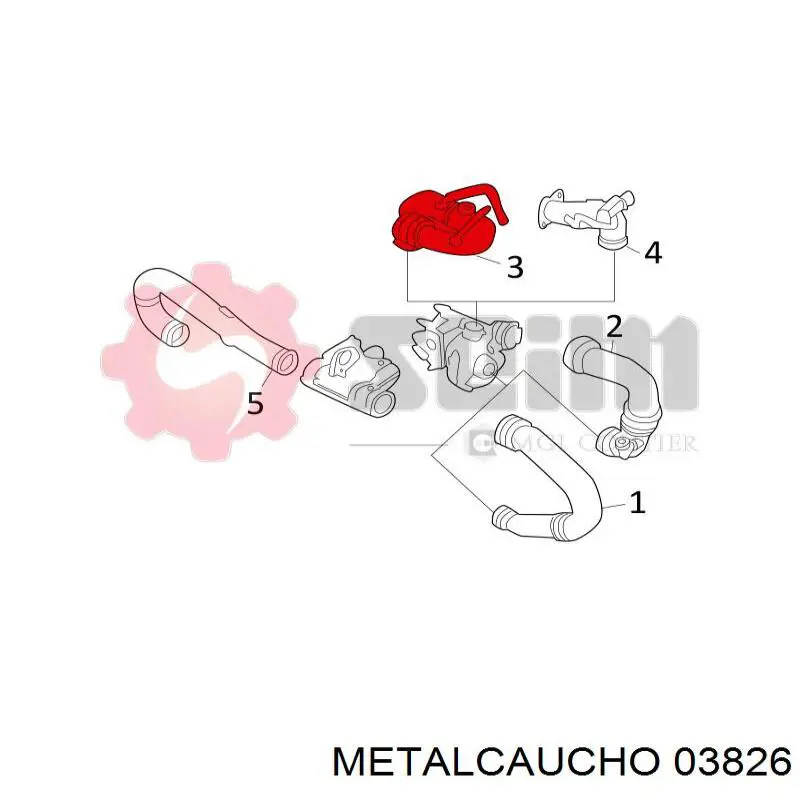 Comprar 03826 Metalcaucho Tubo de salida de aire del turbocompresor
