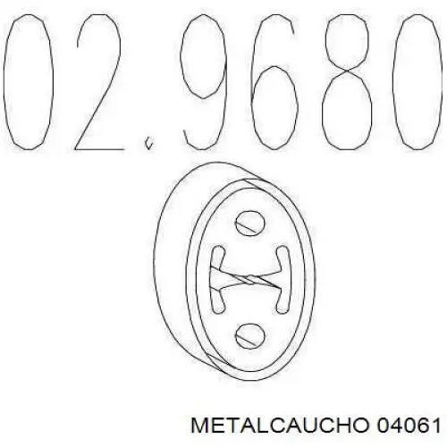 04061 Metalcaucho Soporte de escape